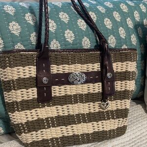 Brighton Brown and Cream Striped Tote